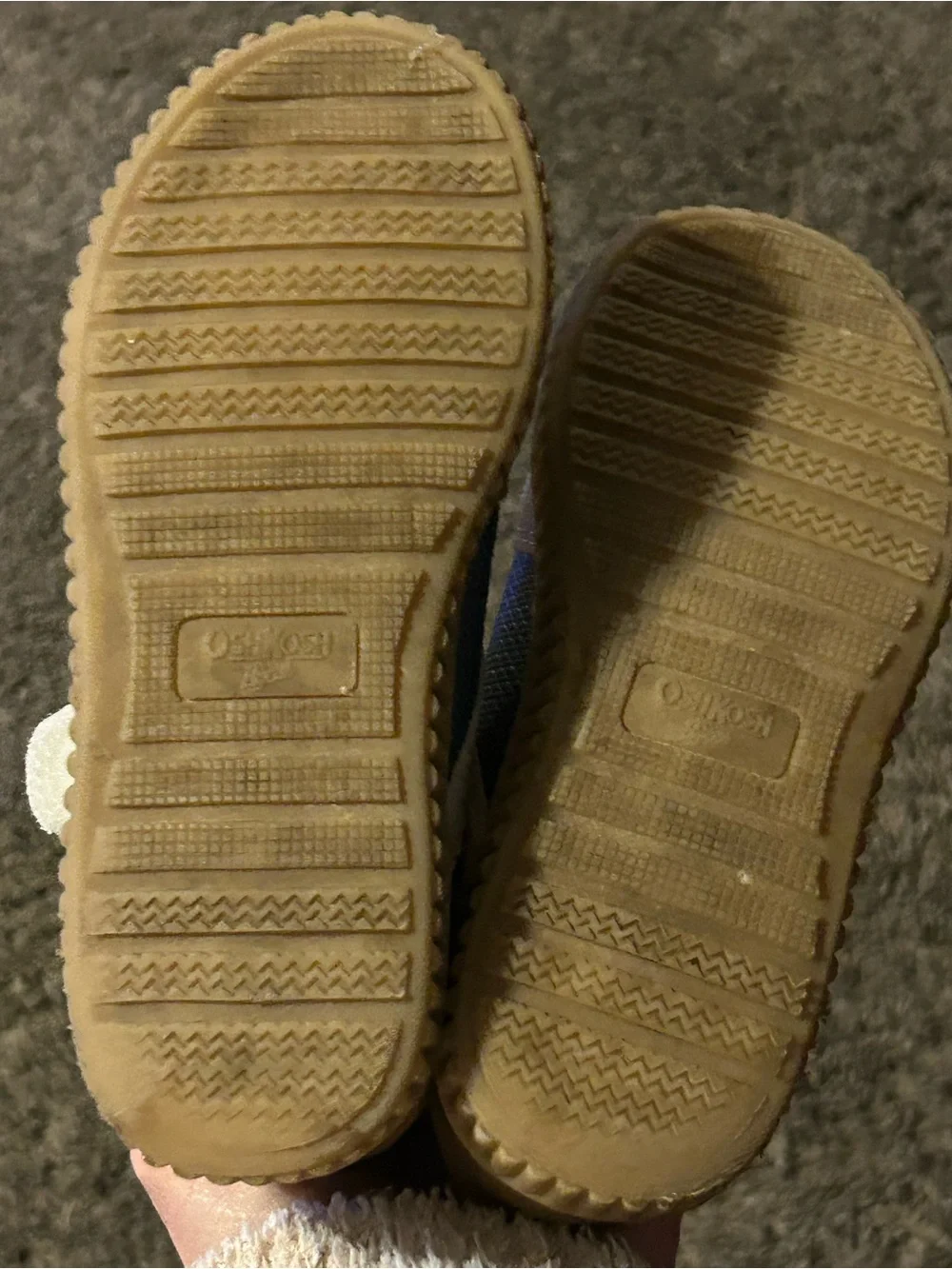 OshKosh B'gosh Navy, Cream & Brown Kids Sneaker with Velcro